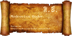 Modrovics Bodor névjegykártya